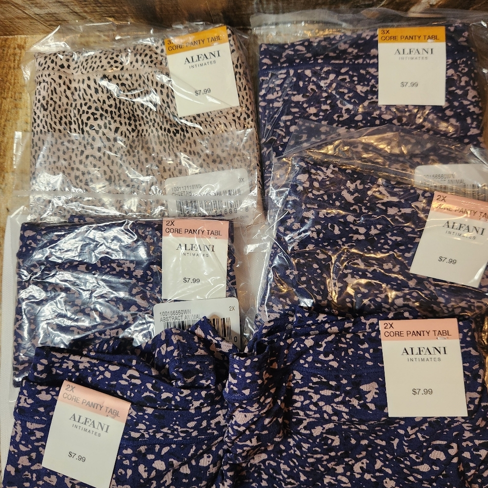 NEW Alfani Intimates Plus Size 2x & 3x Panty Lot of 6 Animal Print Core Panties - Picture 2 of 8